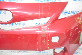 Front bumper bare Toyota Prius V 12-14 pre-rest, red, dented, tears, broken fasteners