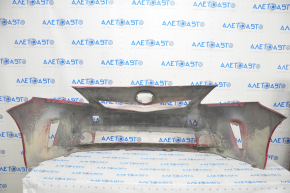 Front bumper bare Toyota Prius V 12-14 pre-rest, red, dented, tears, broken fasteners