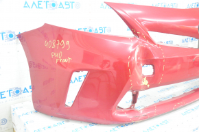 Front bumper bare Toyota Prius V 12-14 pre-rest, red, dented, tears, broken fasteners