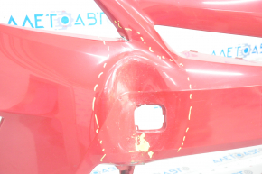 Front bumper bare Toyota Prius V 12-14 pre-rest, red, dented, tears, broken fasteners