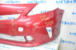 Front bumper bare Toyota Prius V 12-14 pre-rest, red, dented, tears, broken fasteners