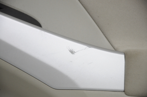 Door trim card rear right Toyota Prius 30 10-15 beige, with beige insert cloth, scratches, burnt under the armrest