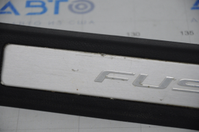 Door sill trim front left Ford Fusion mk5 17-20 black with chrome insert, scratches