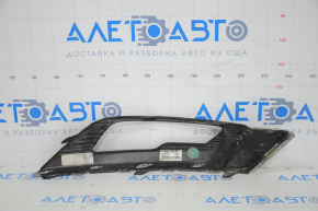 Front bumper grille left Ford Fusion mk5 17-18 under fog lights LED gloss, with chrome molding, pokes, broken mount