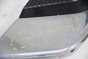 Front bumper grille left Ford Fusion mk5 17-18 under fog lights LED gloss, with chrome molding, pokes, broken mount