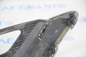 Front bumper grille left Ford Fusion mk5 17-18 under fog lights LED gloss, with chrome molding, pokes, broken mount