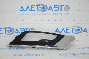 Front bumper grille right Ford Fusion mk5 17-18 under fog lights LED gloss, with chrome molding, pokes, sand