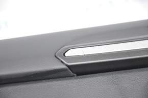 Door trim card rear left Ford Fusion mk5 17-20 titanium, black leather with black leather insert, leather armrest, gray molding, crack, scratches