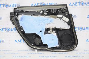 Door trim card rear right Ford Fusion mk5 17-20 titanium, black leather with black leather insert, leather armrest, gray molding, crack, scratches