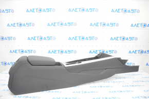 Central console armrest Audi A4 B9 17-19 black, leather, scratches on the pad
