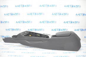 Central console armrest Audi A4 B9 17-19 black, leather, scratches on the pad