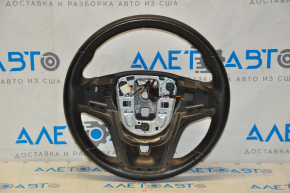 Naked steering wheel Chevrolet Volt 11-12 leather, black, no buttons, cracks and scuffs on the leather