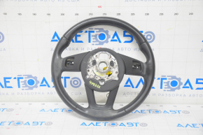 Bare steering wheel Audi A4 B9 17-25 leather, black, without buttons and paddles, scratches