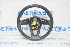 Bare steering wheel Audi A4 B9 17-25 leather, black, without buttons and paddles, scratches