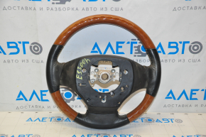 Naked steering wheel Lexus ES300h ES350 13-15 pre-rest, black leather, light wood, scuffs on leather