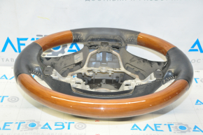 Naked steering wheel Lexus ES300h ES350 13-15 pre-rest, black leather, light wood, scuffs on leather