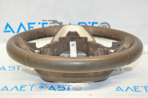 Steering wheel bare Lincoln MKC 15-19 leather brown, without lower buttons, dents on leather