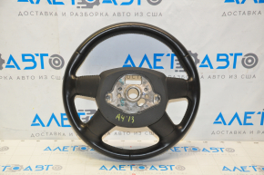 Bare steering wheel Audi A4 B8 13-16 leather black, no buttons, 4 spokes, scratches on leather