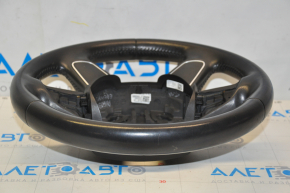 Bare steering wheel Audi A4 B8 13-16 leather black, no buttons, 4 spokes, scratches on leather
