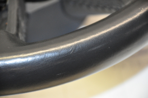 Bare steering wheel Audi A4 B8 13-16 leather black, no buttons, 4 spokes, scratches on leather