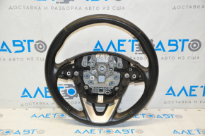 Steering wheel bare Lincoln MKC 15-19 leather black, without lower buttons, scuffs, scratches