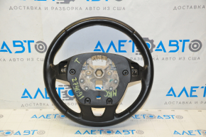 Steering wheel bare Lincoln MKC 15-19 leather black, without lower buttons, scuffs, scratches