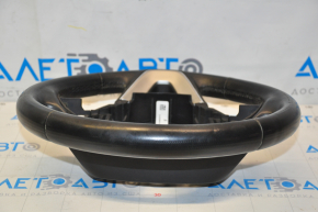 Steering wheel bare Lincoln MKC 15-19 leather black, without lower buttons, scuffs, scratches