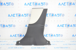 Center pillar trim lower right Tesla Model S 12-20 black, with beige insert, worn
