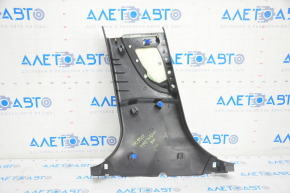 Center pillar trim lower right Tesla Model S 12-20 black, with beige insert, worn