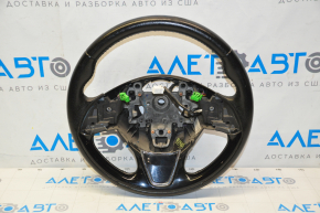 Naked steering wheel Mitsubishi Outlander 14-21 leather black, black pad, scratches pads
