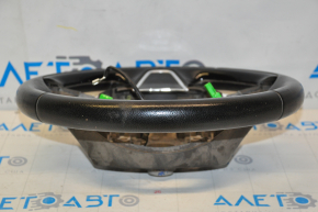 Naked steering wheel Mitsubishi Outlander 14-21 leather black, black pad, scratches pads