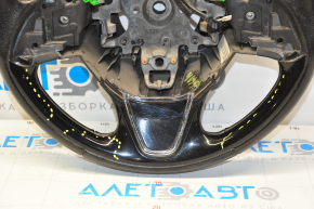 Naked steering wheel Mitsubishi Outlander 14-21 leather black, black pad, scratches pads