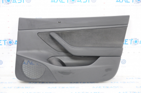 Door trim card front right Tesla Model 3 18-20 leather black, with window lift control and door opening button, tear, scratches