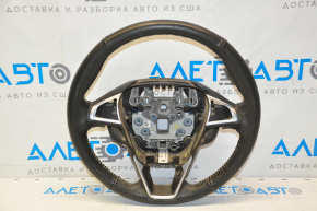 Naked steering wheel Ford Edge 15-24 leather black, without heating, with a knob, scuffs