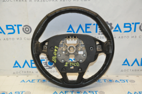 Naked steering wheel Ford Edge 15-24 leather black, without heating, with a knob, scuffs