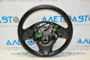 Naked steering wheel Mitsubishi Outlander 14-21 leather black, scratches, abrasions