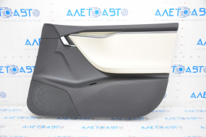 Door trim card front right Tesla Model S 16-20 rest leather black, with beige insert, with backlight