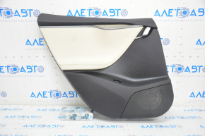Door trim card rear left Tesla Model S 16-20 rest leather black, with beige insert, with backlight