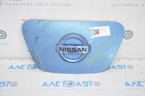 Front cover of charging port nose Nissan Leaf 13-17 with badge, dented, cracks, badge rubbed off
