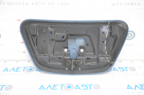Front cover of charging port nose Nissan Leaf 13-14 under camera, with badge, dented, scratches, crack, badge rubbed off