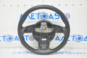Bare steering wheel Audi A3 8V 15-20 leather, black, under petals, without buttons and petals, scratches
