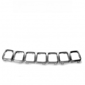 Chrome inserts in the radiator grille Jeep Compass 17-25 set 7 pcs,