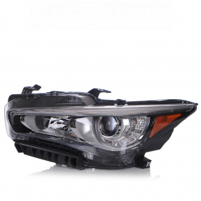Headlight front left complete Infiniti Q50 14-17 without AFS with lower mount