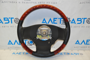 Bare steering wheel Lexus RX350 RX450h 10-12 pre-restyling, black leather, dark wood, no buttons, scuffs on leather, pad bumper