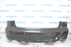 Bare rear bumper Audi A3 8V 15-16 for parking sensors, with central mount, black