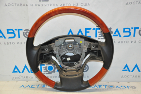 Naked steering wheel Lexus RX350 RX450h 10-12 prerest leather black with wood, no buttons, scratches