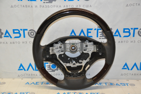 Bare steering wheel Lexus RX350 RX450h 13-15 rest leather black with wood, without buttons, scratches and bumps on wood and leather