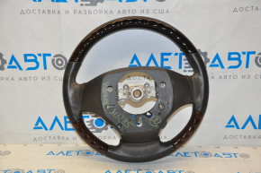 Bare steering wheel Lexus RX350 RX450h 13-15 rest leather black with wood, without buttons, scratches and bumps on wood and leather