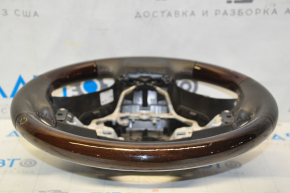 Bare steering wheel Lexus RX350 RX450h 13-15 rest leather black with wood, without buttons, scratches and bumps on wood and leather