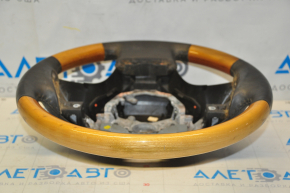 Naked steering wheel Lexus RX350 RX450h 10-15 black leather light wood, no buttons, scratches